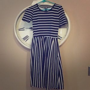 Lularoe Amelia dress black and white striped